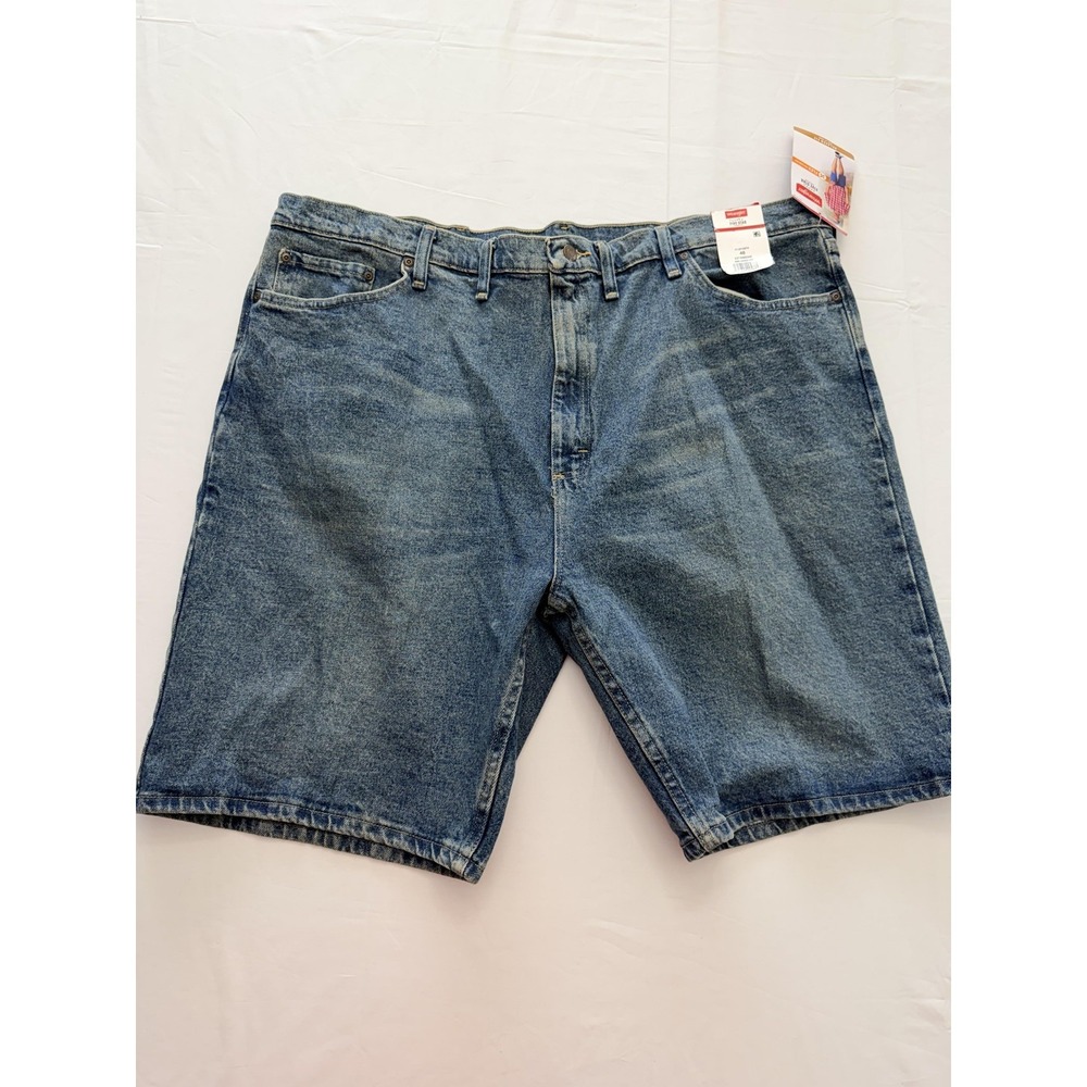 Wrangler Five Star Shorts Mens 46 Blue Denim Relaxed Stretch Bermuda 10 Inseam